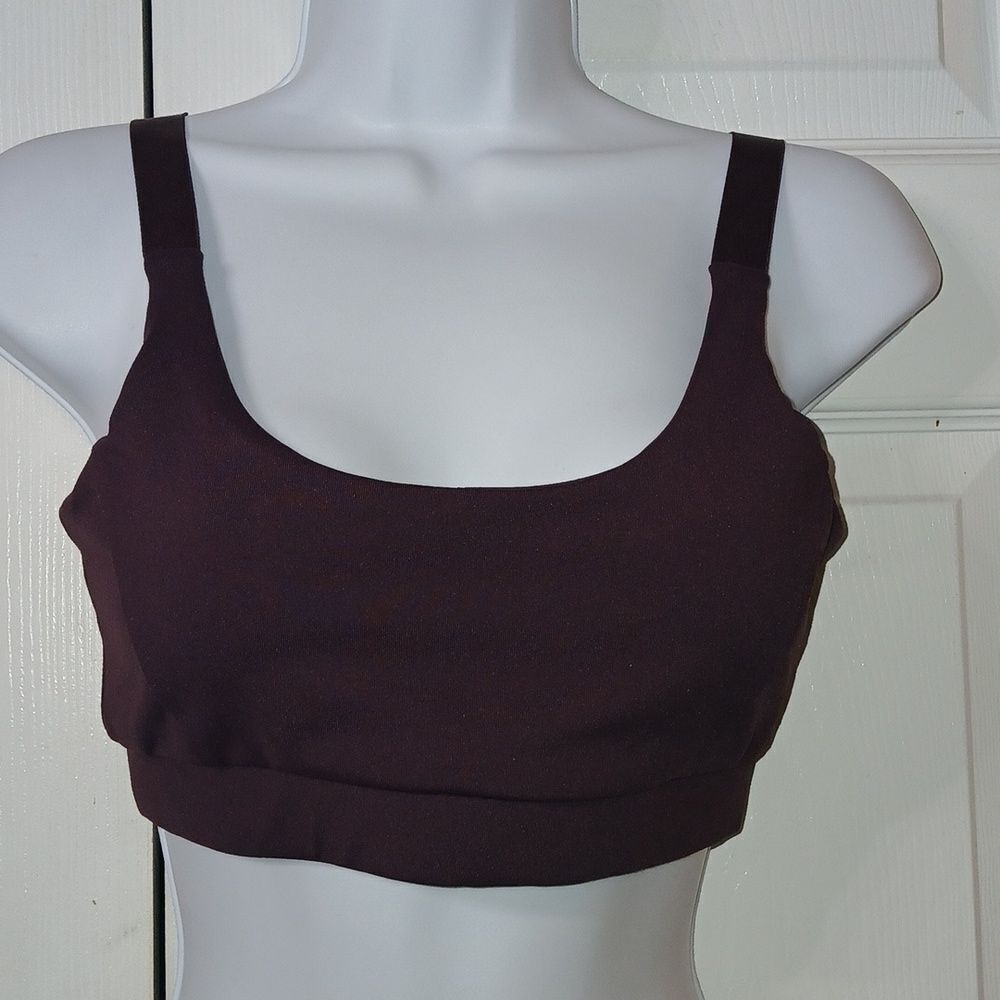 Mono B purple eggplant high impact sports bra adjustable strap Sz S Style AT6115
